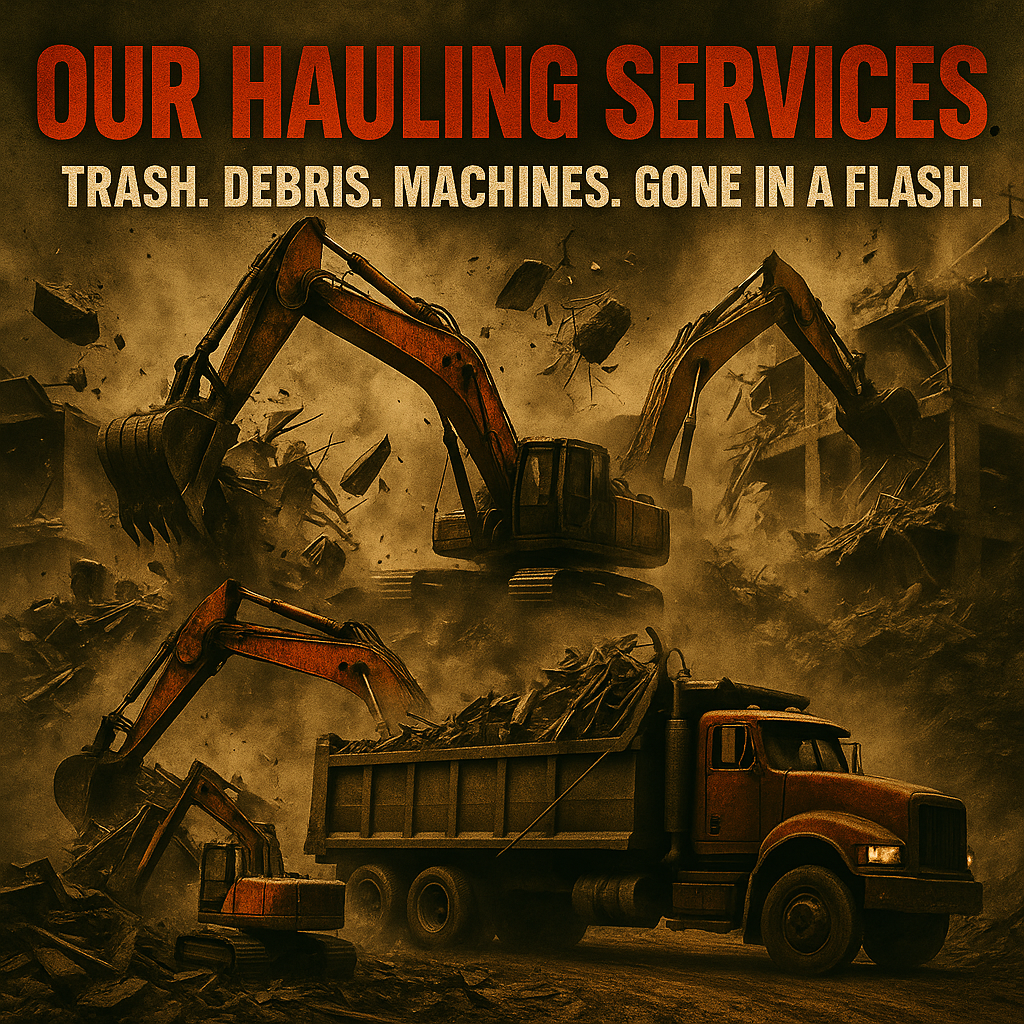 Hauling services by Demolition Don.